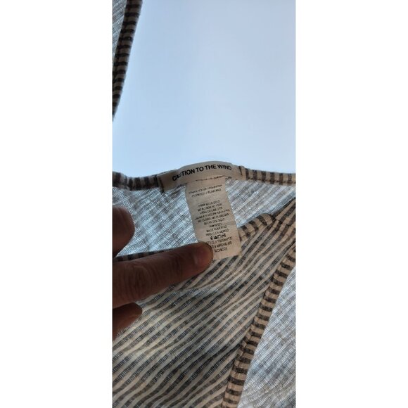 Caution to the Wind Womens S Jumpsuit Striped Sleeveless Cropped Straight Leg - Picture 5 of 8